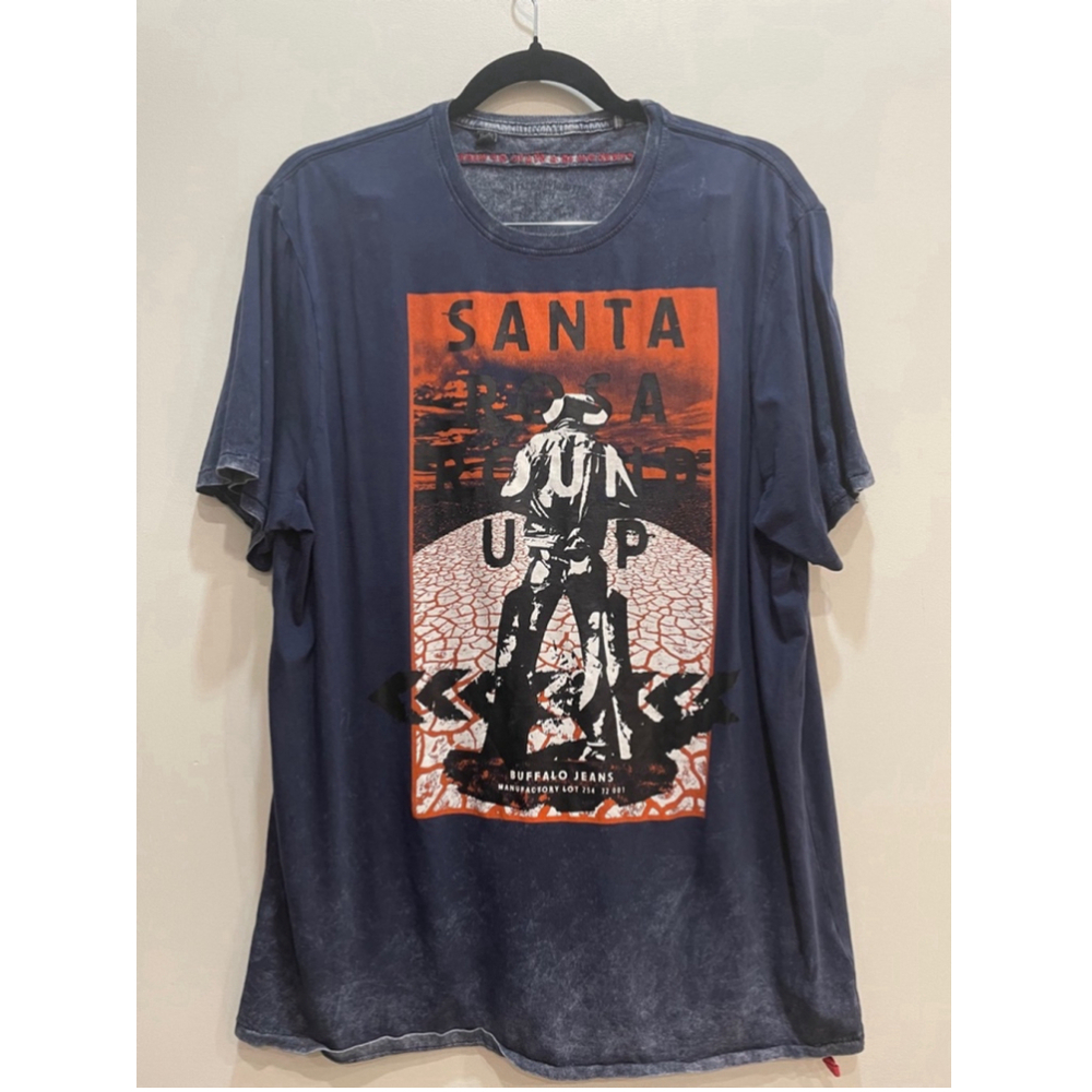 Buffalo Men’s Y2K Graphic TShirt XL Santa Rosa Round Up Cowboy Western